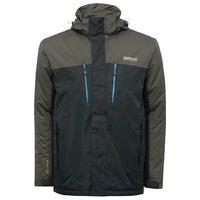 mens regatta contrast panel waterproof breathable insulated jacket nav ...