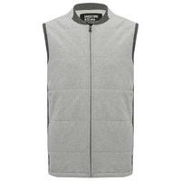 mens soft quilted baseball style zip front collarless bodywarmer grey