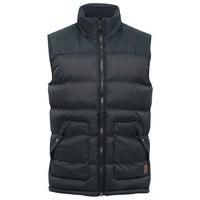 Mens Padded Body Warmer with Herringbone Weave Fabric Shoulders Casual Layered Dressing - Blue