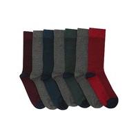 Mens Soft Pure Cotton Plain Textured everyday assorted colour ankle socks - 7 pack - Multicolour