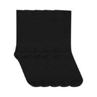 Mens Farah Plain Everyday Soft Cotton Blend Ankle Socks - 5 Pack - Black