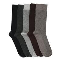 Mens Farah Sock Pack Five Pairs Vertical Stripe Design Perfect for Work - Multicolour