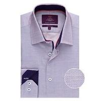 mens curtis white navy dobby weave slim fit shirt single cuff