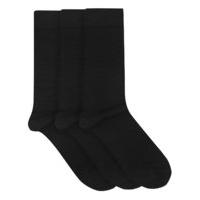 Mens plain black luxurious super soft sock three pack - Black