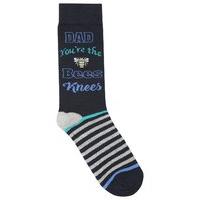 mens cotton rich stretch navy stripe pattern dad themed slogan socks n ...