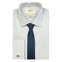 Men\'s White & Yellow Multi Stripe Slim Fit Shirt - Double Cuff - Easy Iron