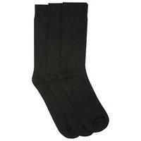 Mens cotton mix bamboo antibacterial odour resistant qualities plain black socks - 3 pack - Black