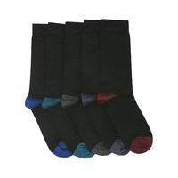 mens cotton rich coloured hel and toe essentials socks seven pack blac ...