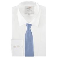 mens white poplin slim fit shirt with pocket single cuff easy iron