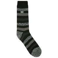 Mens Genuine Heat Holder Grey Striped Thermal Sock 2.3 Tog One Size 6 - 11 Sock Shop - Black