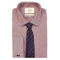 mens red white bengal stripe extra slim fit shirt double cuff