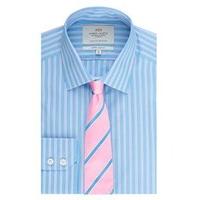 Men\'s Formal Blue & Pink Multi Stripes Extra Slim Fit Shirt - Single Cuff - Easy Iron