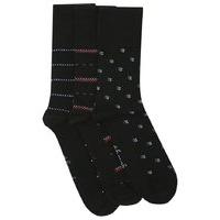 Mens Gentle Grip Socks Three Pair Pack Black Patterned Official Gentle Grip - Black