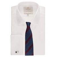 Men\'s Formal White Poplin Slim Fit Shirt - Double Cuff - Easy Iron