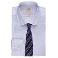 Men\'s Formal Light Blue & Blue Multi Check Slim Fit Shirt - Single Cuff - Easy Iron