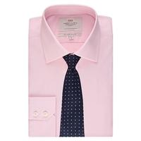 mens formal pink poplin slim fit shirt single cuff easy iron