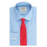 Men\'s Formal Blue & Pink Multi Stripes Slim Fit Shirt - Single Cuff - Easy Iron