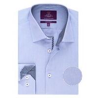 Men\'s Curtis Blue Fine Stripe Slim Fit Shirt - Single Cuff