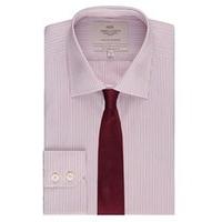 mens formal red blue multi stripe slim fit shirt single cuff easy iron