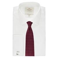 mens formal white poplin extra slim fit shirt double cuff easy iron