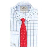 mens formal white with large blue checks extra slim fit shirt double c ...