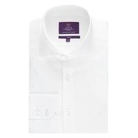 mens curtis white poplin slim fit shirt high collar single cuff