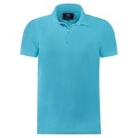 Men\'s Turquoise Slim Fit Garment Dye Polo Shirt - Short Sleeve