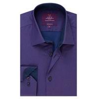 Men\'s Curtis Dark Blue Geometric Slim Fit Shirt - Single Cuff