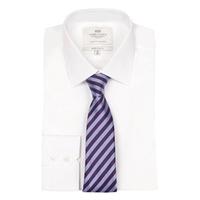 Men\'s Formal White Poplin Extra Slim Fit Shirt - Single Cuff - Easy Iron