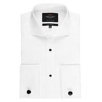 Men\'s Formal White Extra Slim Fit Evening Shirt - Windsor Collar- Double Cuff - Easy Iron