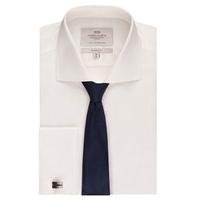 Men\'s Formal Ivory Poplin Classic Fit Shirt - Windsor Collar - Double Cuff - Easy Iron