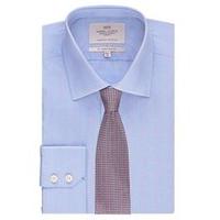 mens formal blue pink prince of wales check slim fit shirt single cuff ...