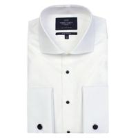 Men\'s Formal White Extra Slim Fit Evening Shirt - Windsor Collar - Double Cuff - Easy Iron