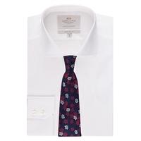Men\'s Formal White Poplin Extra Slim Fit Shirt - Windsor Collar - Single Cuff - Easy Iron