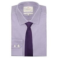 Men\'s White & Purple Multi Check Extra Slim Fit Shirt - Single Cuff - Easy Iron