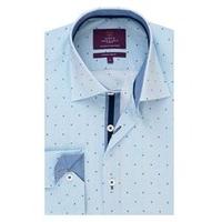 mens curtis light blue geometric print slim fit shirt one button colla ...