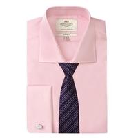 mens formal pink poplin classic fit shirt double cuff easy iron