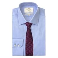 Men\'s Formal Blue Twill Extra Slim Fit Shirt - Single Cuff - Easy Iron