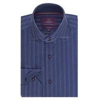 mens curtis navy dobby slim fit shirt high collar single cuff