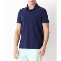 Men\'s Navy Slim Fit Garment Dye Polo Shirt - Short Sleeve