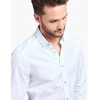 mens curtis white blue design extra slim fit shirt single cuff