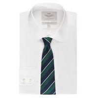 mens formal white pique slim fit shirt single cuff easy iron
