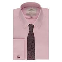 Men\'s Formal Pink Poplin Extra Slim Fit Shirt - Double Cuff - Easy Iron