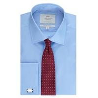Men\'s Vista Blue Slim Fit Formal Shirt - Double Cuff