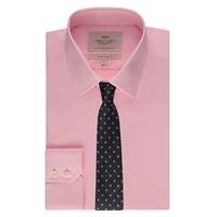 mens formal pink poplin extra slim fit shirt single cuff easy iron