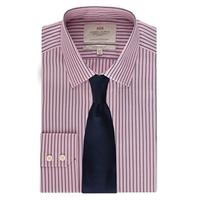 mens pink navy multi stripe extra slim fit shirt single cuff easy iron