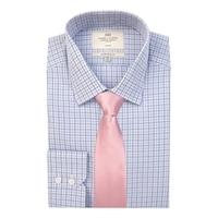 mens pink blue check extra slim fit shirt non iron