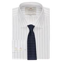 mens formal white with navy pinstripe slim fit shirt single cuff easy  ...