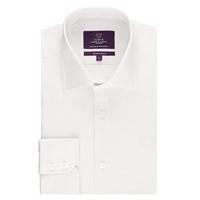 Men\'s Curtis White Dobby Weave Slim Fit Shirt  One Button Collar - Single Cuff