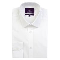 Men\'s Curtis White Poplin Slim Fitted Shirt - Single Cuff